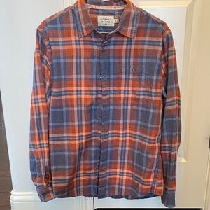 The Normal Brand Navy and Rust Plaid Shirt